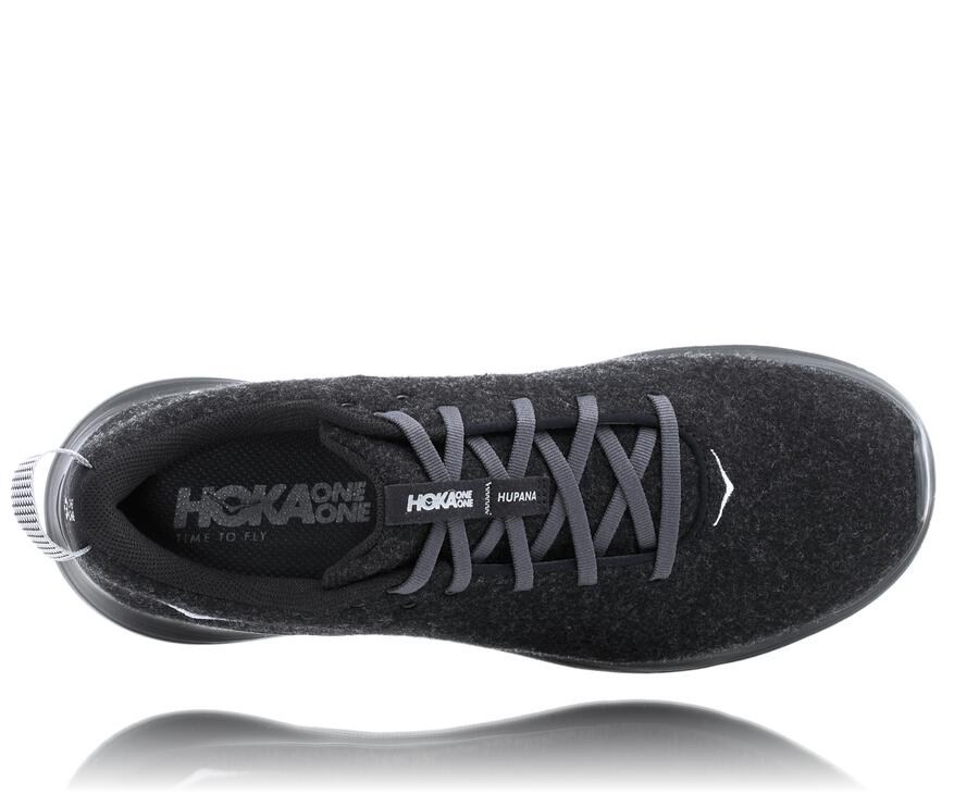 Hoka One One Running Shoes Mens Black - Hupana Flow Wool - 36501CAMN